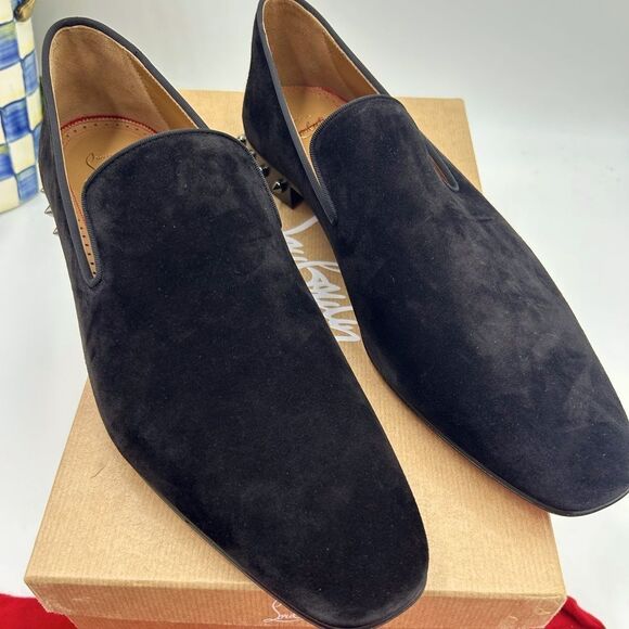 Men’s Christian Louboutin marquees flat suede loafers size 46 made in Italy - Picture 1 of 9